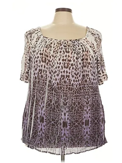 Pre-owned Lane Bryant Short Sleeve Blouse In Purple