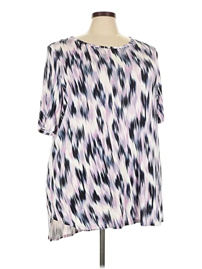 Pre-owned Lane Bryant Short Sleeve Blouse In Purple