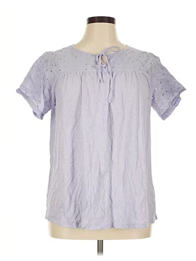 Pre-owned Lane Bryant Short Sleeve Blouse In Purple