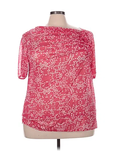 Pre-owned Lane Bryant Short Sleeve Blouse In Red