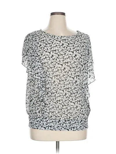 Pre-owned Lane Bryant Short Sleeve Blouse In Silver