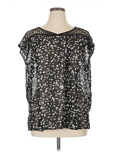 Pre-owned Lane Bryant Short Sleeve Blouse In Silver