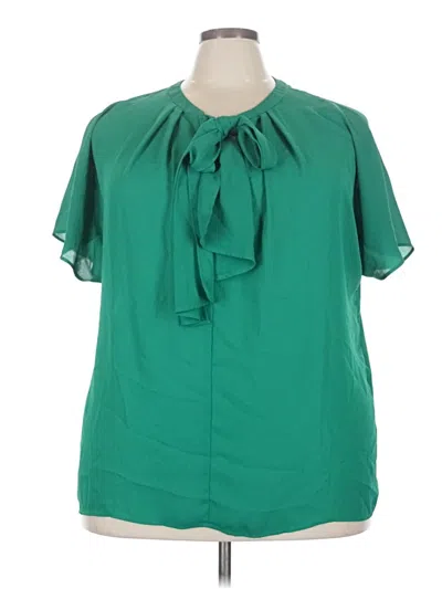 Pre-owned Lane Bryant Short Sleeve Blouse In Teal