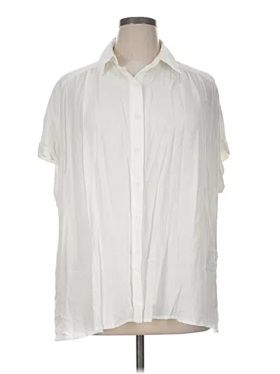 Lane Bryant Short Sleeve Blouse In White