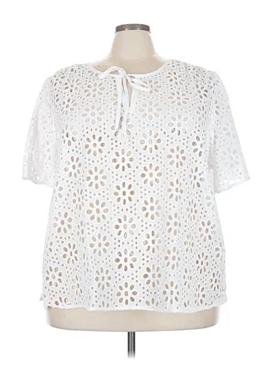 Lane Bryant Short Sleeve Blouse In White