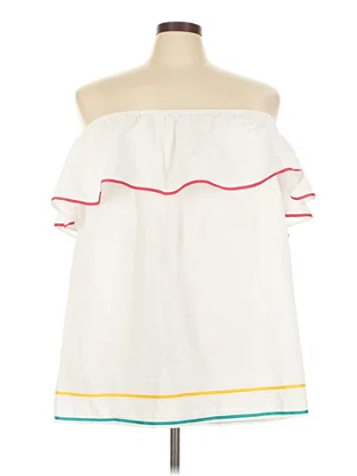 Lane Bryant Short Sleeve Blouse In White