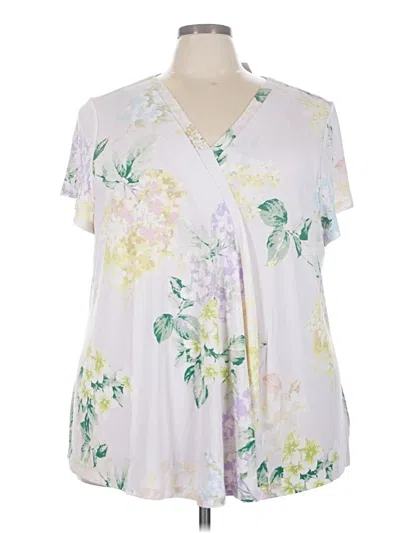 Lane Bryant Short Sleeve Blouse In White