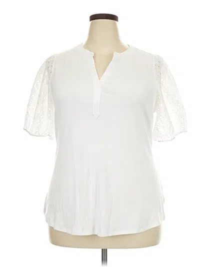 Lane Bryant Short Sleeve Blouse In Pink