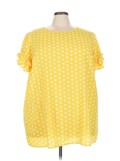 Pre-owned Lane Bryant Short Sleeve Blouse In Yellow