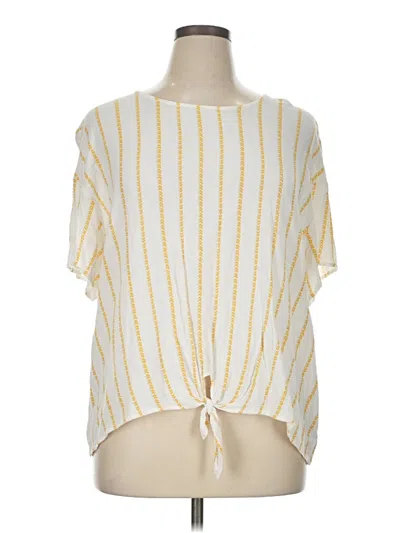 Pre-owned Lane Bryant Short Sleeve Blouse In Yellow
