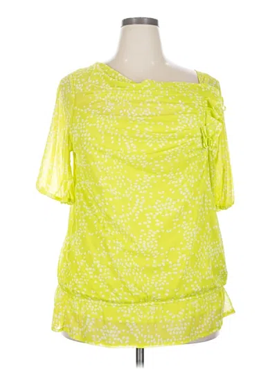 Pre-owned Lane Bryant Short Sleeve Blouse In Yellow