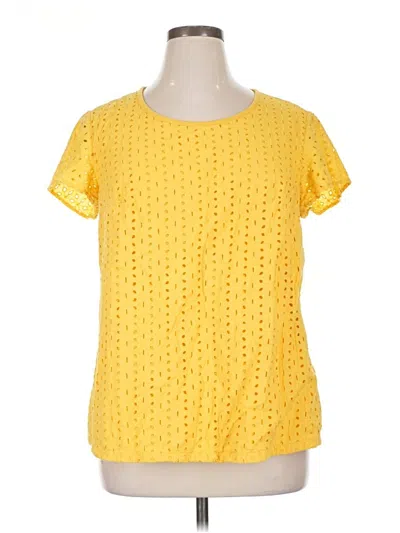 Pre-owned Lane Bryant Short Sleeve Blouse In Yellow