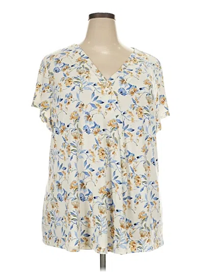 Pre-owned Lane Bryant Short Sleeve Blouse In Yellow