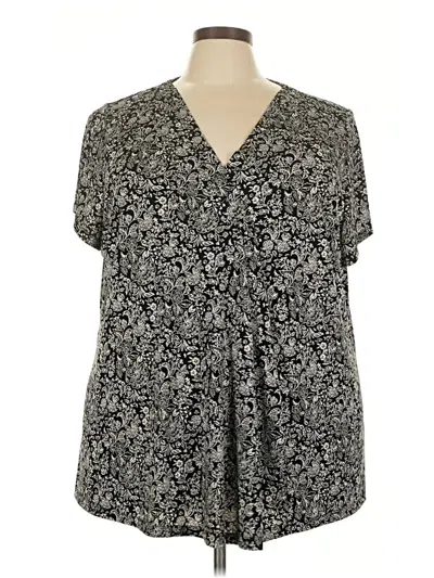 Pre-owned Lane Bryant Short Sleeve Henley Shirt In Gray