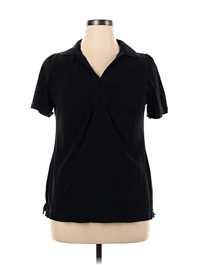 Pre-owned Lane Bryant Short Sleeve Polo Shirt In Black