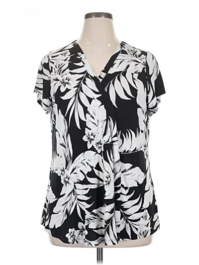 Pre-owned Lane Bryant Short Sleeve Polo Shirt In Black