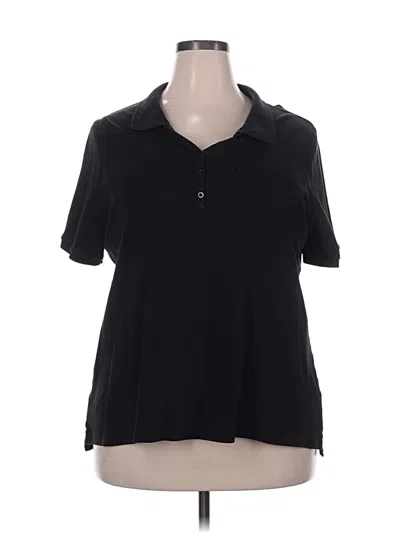 Pre-owned Lane Bryant Short Sleeve Polo Shirt In Black
