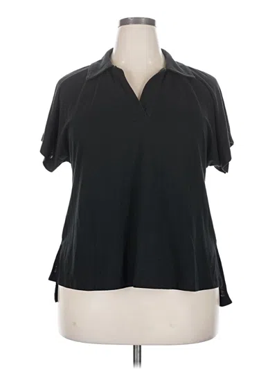 Pre-owned Lane Bryant Short Sleeve Polo Shirt In Black