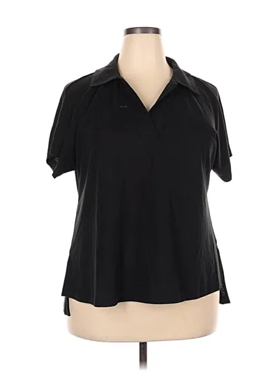 Pre-owned Lane Bryant Short Sleeve Polo Shirt In Black