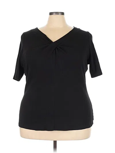 Pre-owned Lane Bryant Short Sleeve Polo Shirt In Black