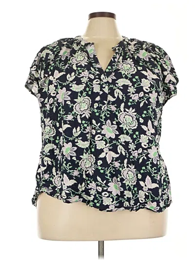 Pre-owned Lane Bryant Short Sleeve Polo Shirt In Green