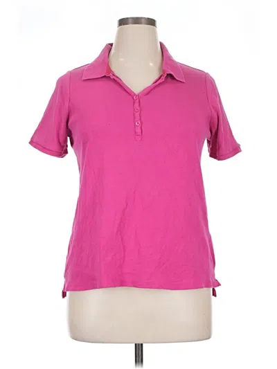 Pre-owned Lane Bryant Short Sleeve Polo Shirt In Pink