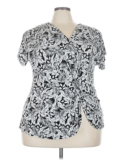 Pre-owned Lane Bryant Short Sleeve Polo Shirt In Silver