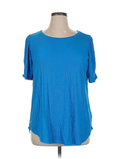 Pre-owned Lane Bryant Short Sleeve T-shirt In Blue