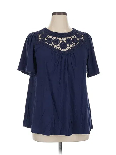 Pre-owned Lane Bryant Short Sleeve T-shirt In Blue