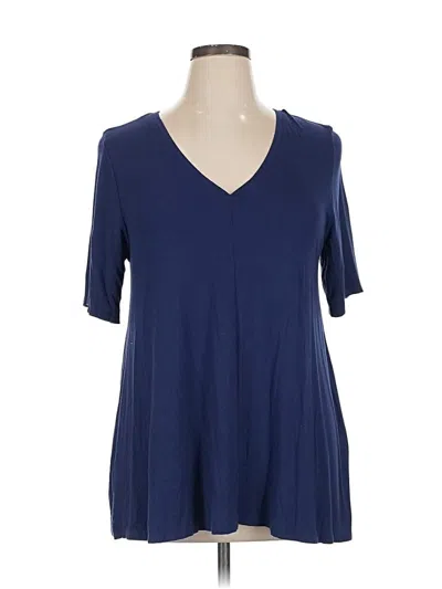 Pre-owned Lane Bryant Short Sleeve T-shirt In Blue