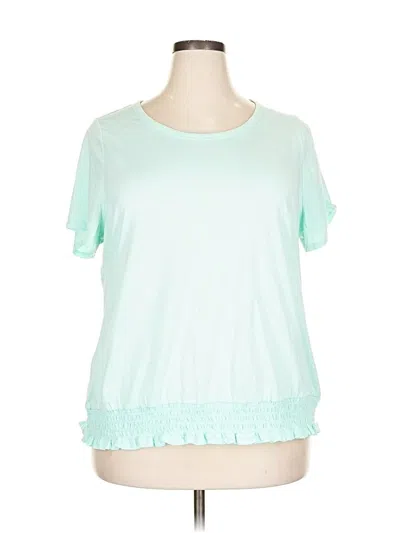 Pre-owned Lane Bryant Short Sleeve T-shirt In Blue