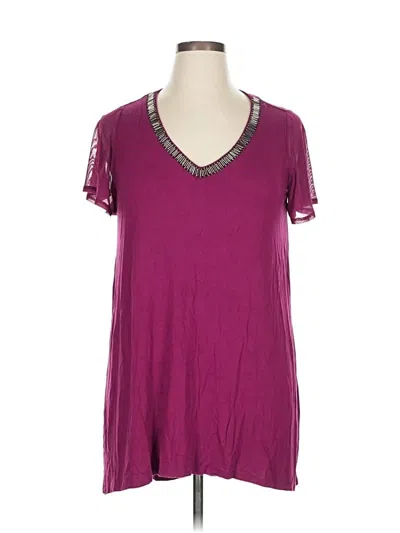 Pre-owned Lane Bryant Short Sleeve T-shirt In Burgundy