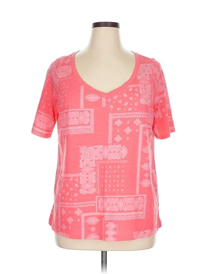 Pre-owned Lane Bryant Short Sleeve T-shirt In Pink
