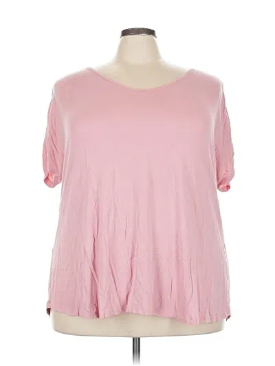 Pre-owned Lane Bryant Short Sleeve T-shirt In Pink