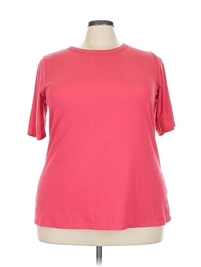 Pre-owned Lane Bryant Short Sleeve T-shirt In Pink