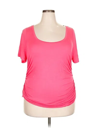 Pre-owned Lane Bryant Short Sleeve T-shirt In Pink