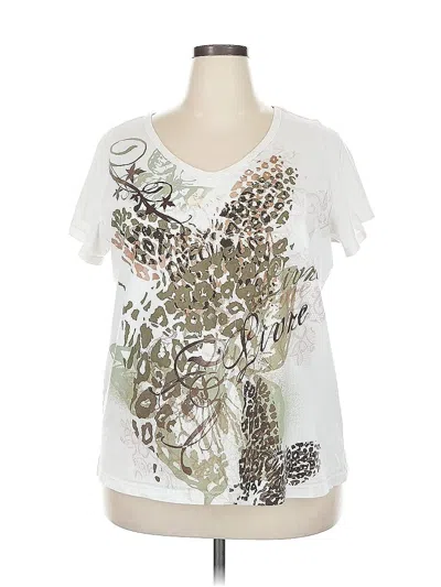 Pre-owned Lane Bryant Short Sleeve T-shirt In White