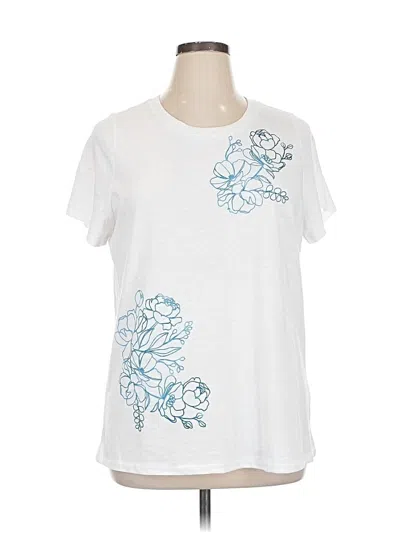 Pre-owned Lane Bryant Short Sleeve T-shirt In White
