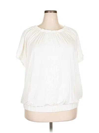 Pre-owned Lane Bryant Short Sleeve T-shirt In White