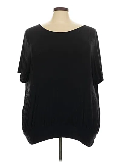 Pre-owned Lane Bryant Short Sleeve Top Black Boatneck Tops