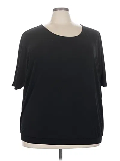 Pre-owned Lane Bryant Short Sleeve Top Black Boatneck Tops