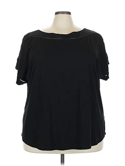 Pre-owned Lane Bryant Short Sleeve Top Black Cold Shoulder Neckline Tops
