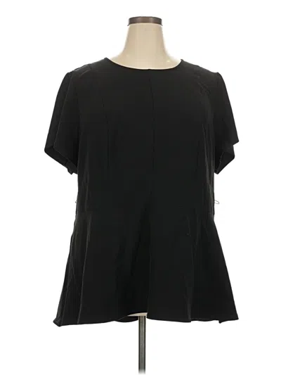 Pre-owned Lane Bryant Short Sleeve Top Black Crew Neck Tops