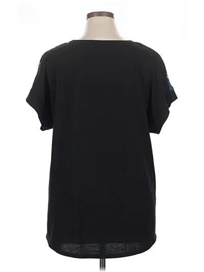 Pre-owned Lane Bryant Short Sleeve Top Black Crew Neck Tops