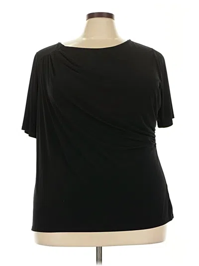 Pre-owned Lane Bryant Short Sleeve Top Black One Shoulder Neckline Tops