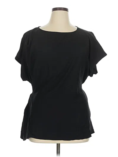 Pre-owned Lane Bryant Short Sleeve Top Black One Shoulder Neckline Tops