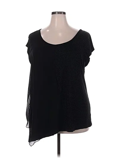 Pre-owned Lane Bryant Short Sleeve Top Black One Shoulder Neckline Tops