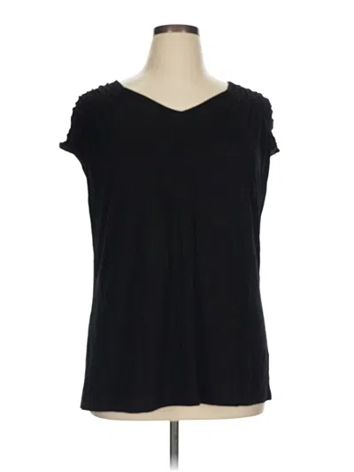 Pre-owned Lane Bryant Short Sleeve Top Black Sweetheart Neckline Tops