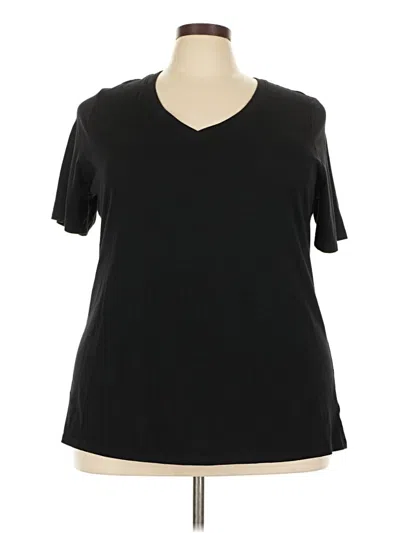 Pre-owned Lane Bryant Short Sleeve Top Black V-neck Tops
