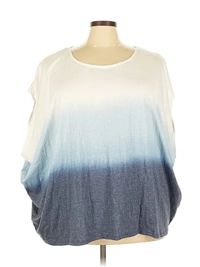 Pre-owned Lane Bryant Short Sleeve Top Blue Cold Shoulder Neckline Tops